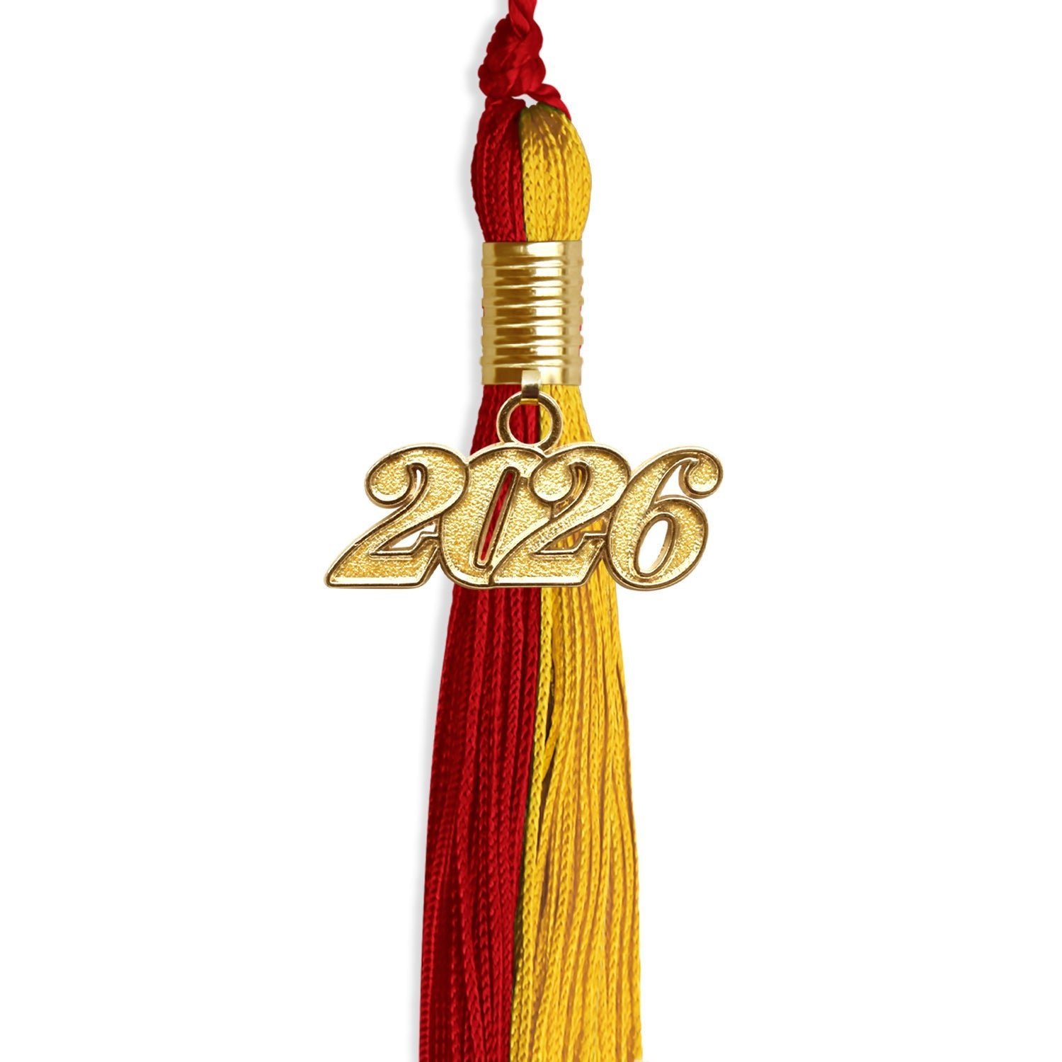 Red/Gold Graduation Tassel with Gold Date Drop - Endea Graduation