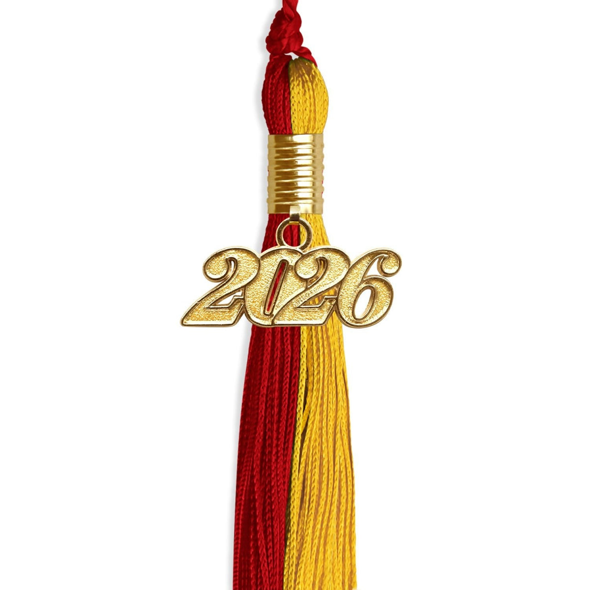 Red/Gold Graduation Tassel with Gold Date Drop - Endea Graduation