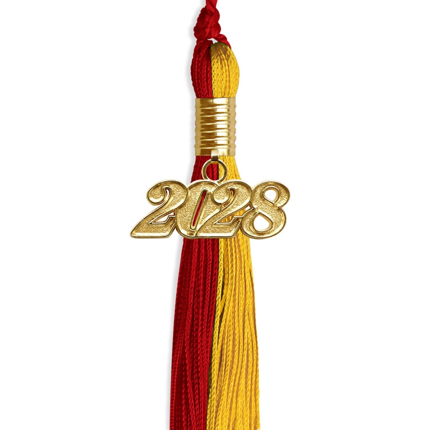 Red/Gold Graduation Tassel with Gold Date Drop - Endea Graduation