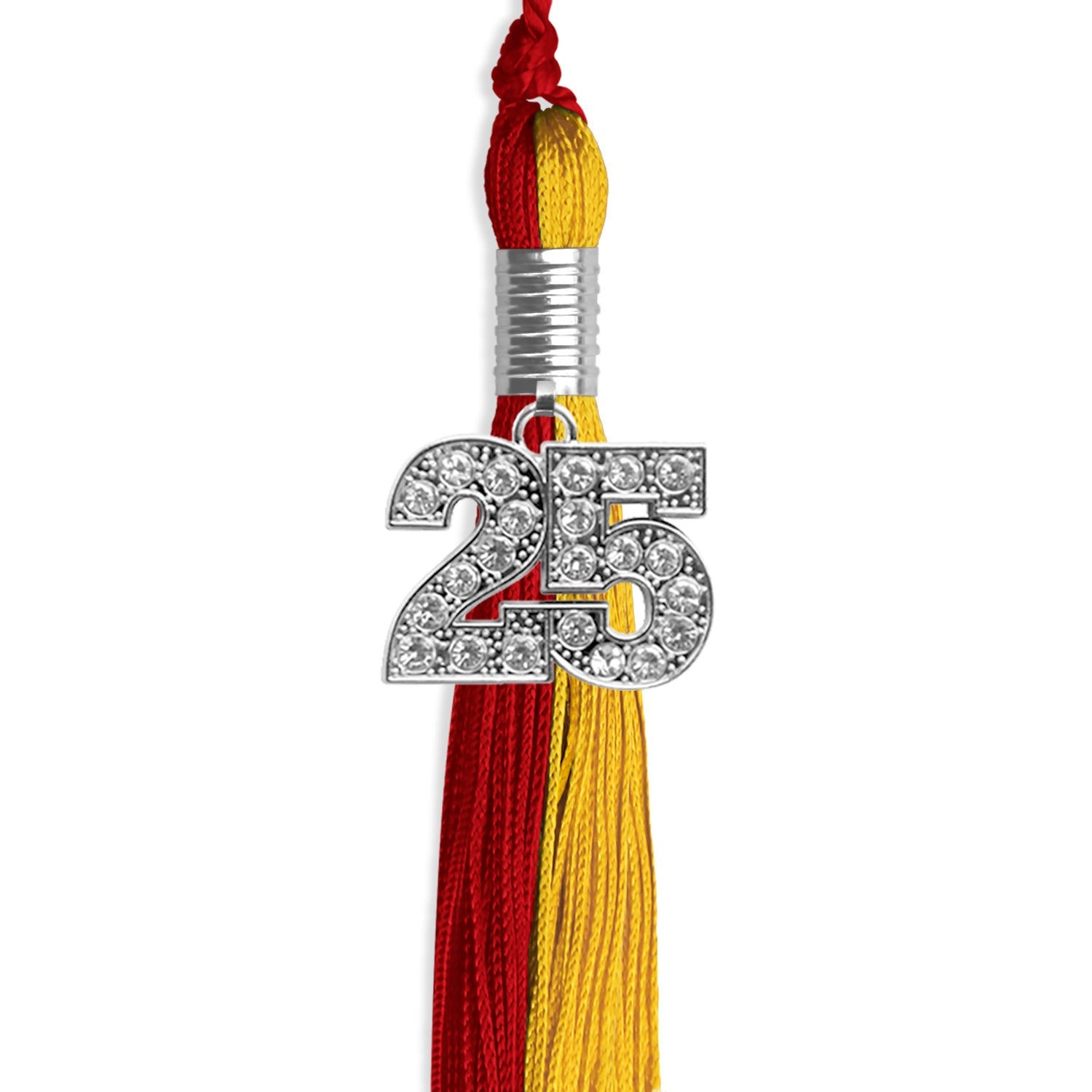 Red/Gold Graduation Tassel with Silver Date Drop - Endea Graduation