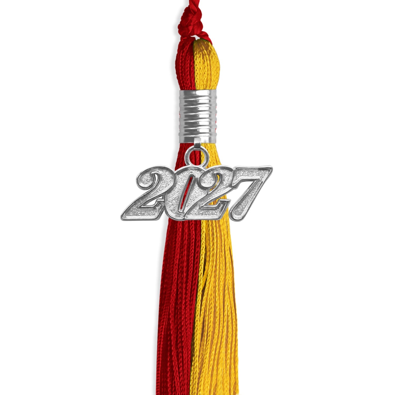 Red/Gold Graduation Tassel with Silver Date Drop - Endea Graduation