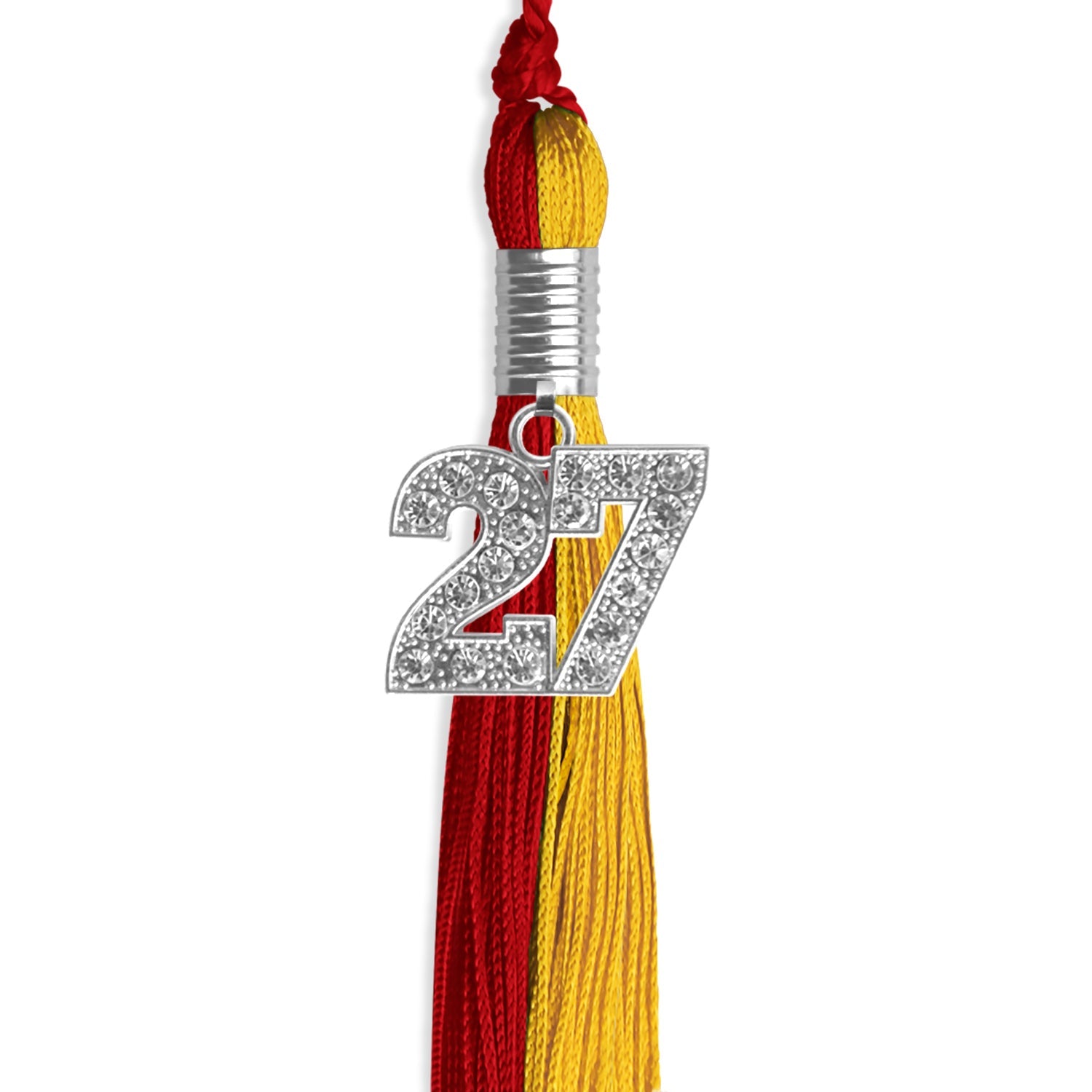 Red/Gold Graduation Tassel with Silver Date Drop - Endea Graduation