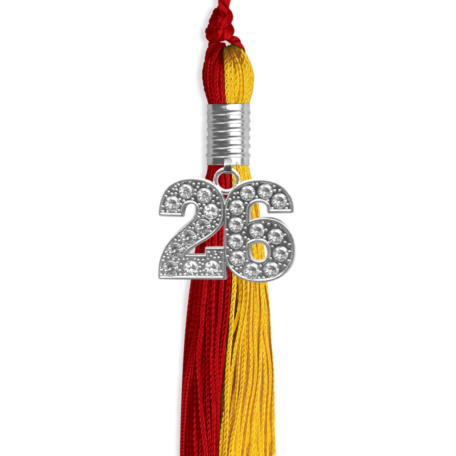 Red/Gold Graduation Tassel with Silver Date Drop - Endea Graduation