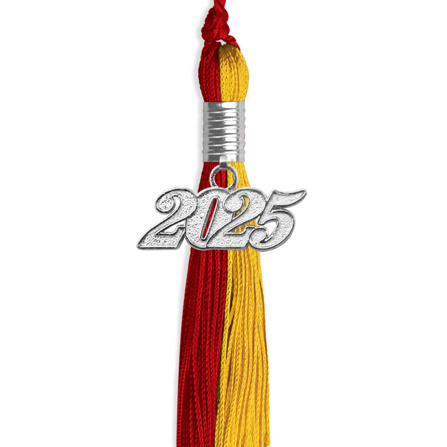 Red/Gold Graduation Tassel with Silver Date Drop - Endea Graduation