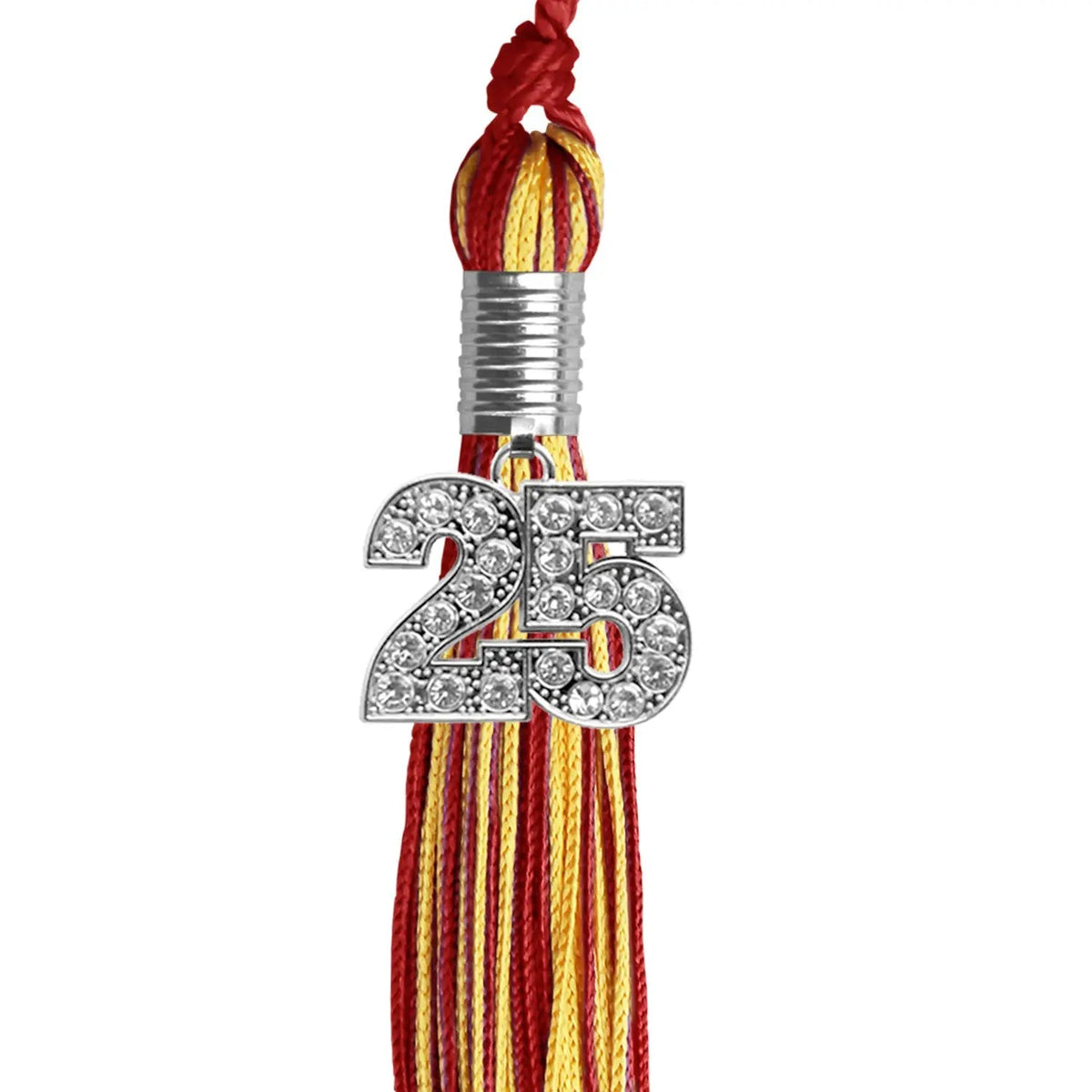 Red/Gold Mixed Color Graduation Tassel with Silver Bling Charm - Endea Graduation