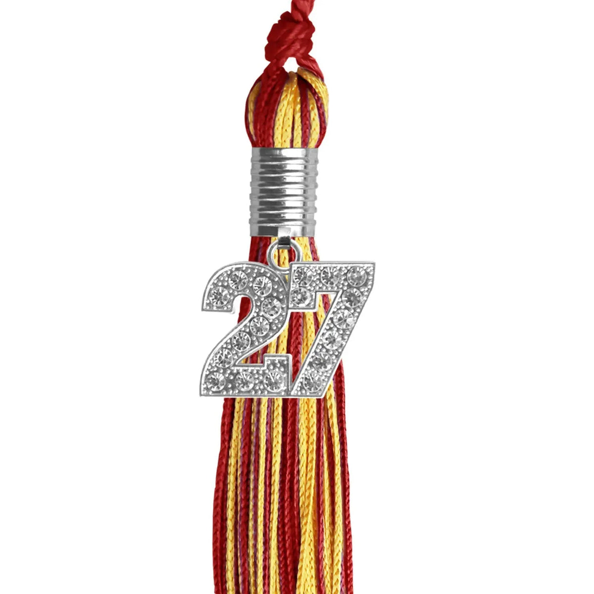 Red/Gold Mixed Color Graduation Tassel with Silver Bling Charm - Endea Graduation
