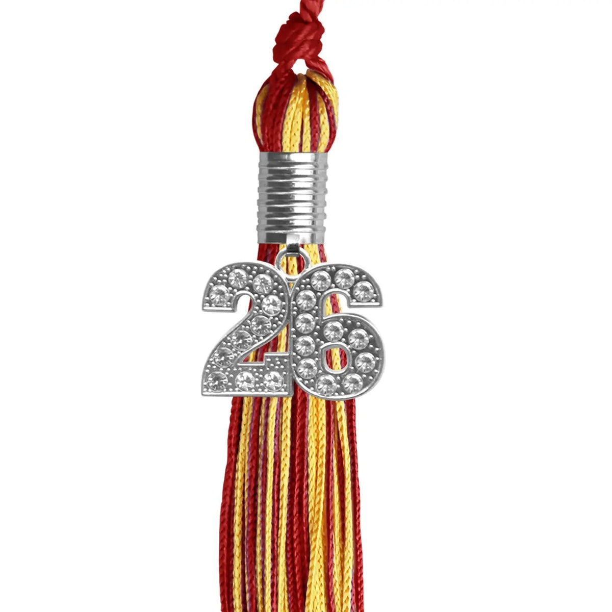 Red/Gold Mixed Color Graduation Tassel with Silver Bling Charm - Endea Graduation