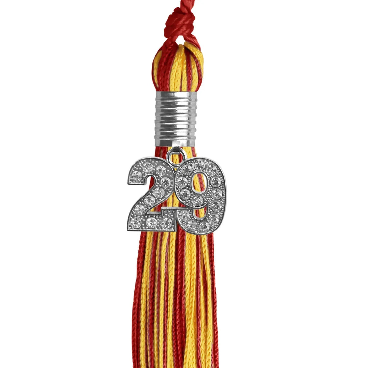 Red/Gold Mixed Color Graduation Tassel with Silver Bling Charm - Endea Graduation