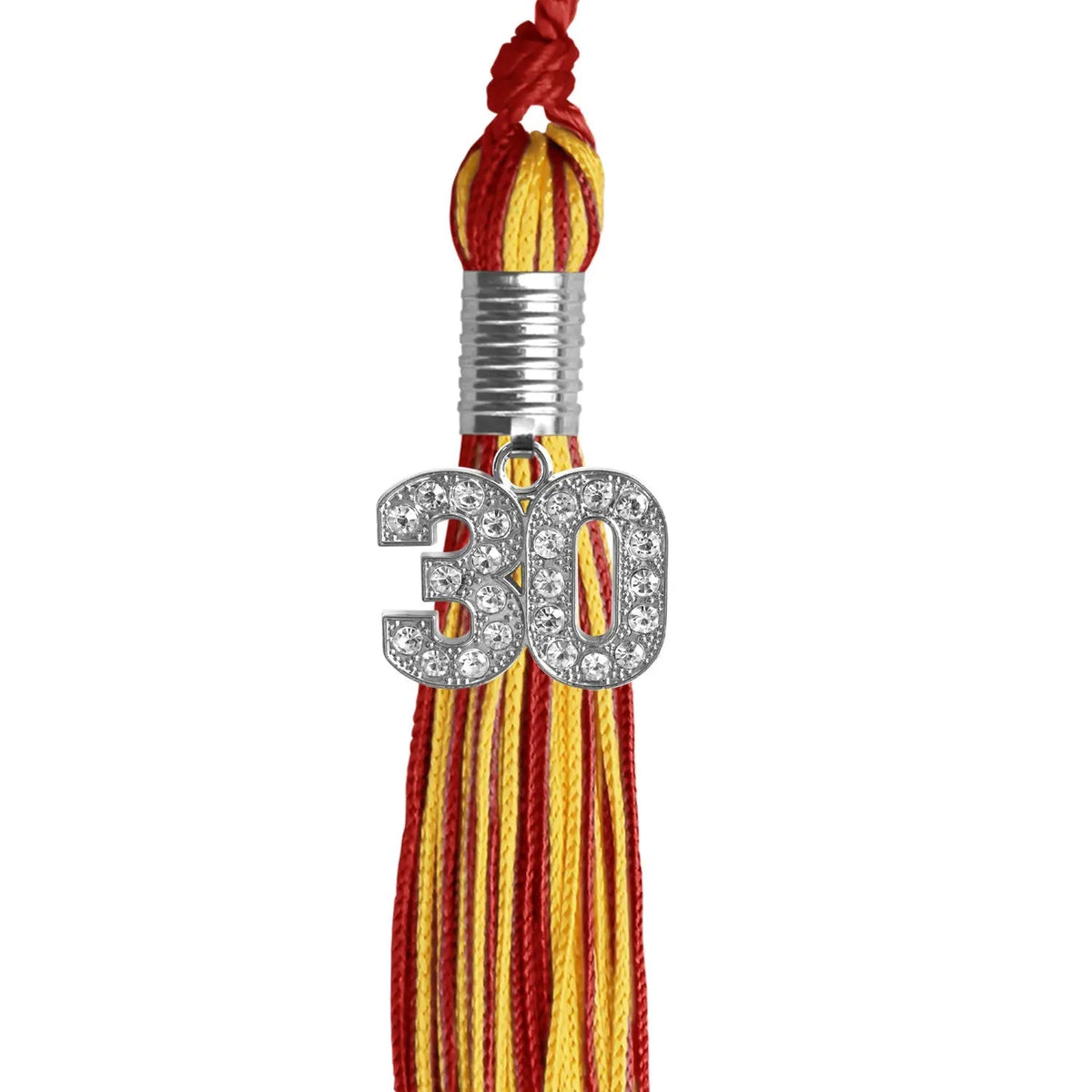 Red/Gold Mixed Color Graduation Tassel with Silver Bling Charm - Endea Graduation