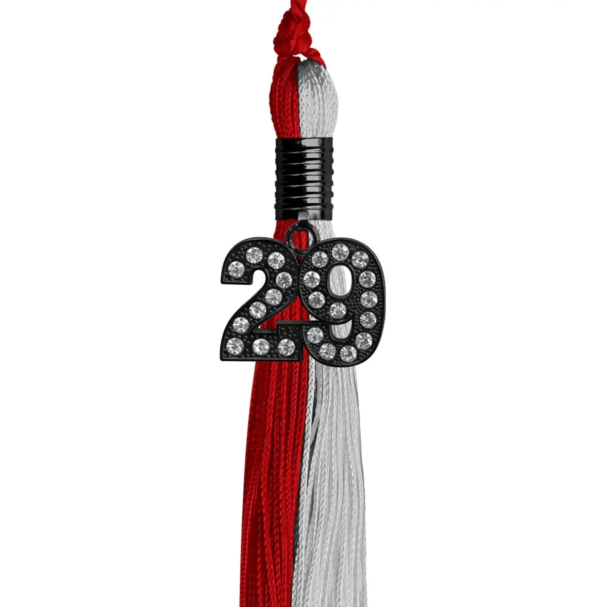 Red/Grey Graduation Tassel with Black Bling Charm - Endea Graduation