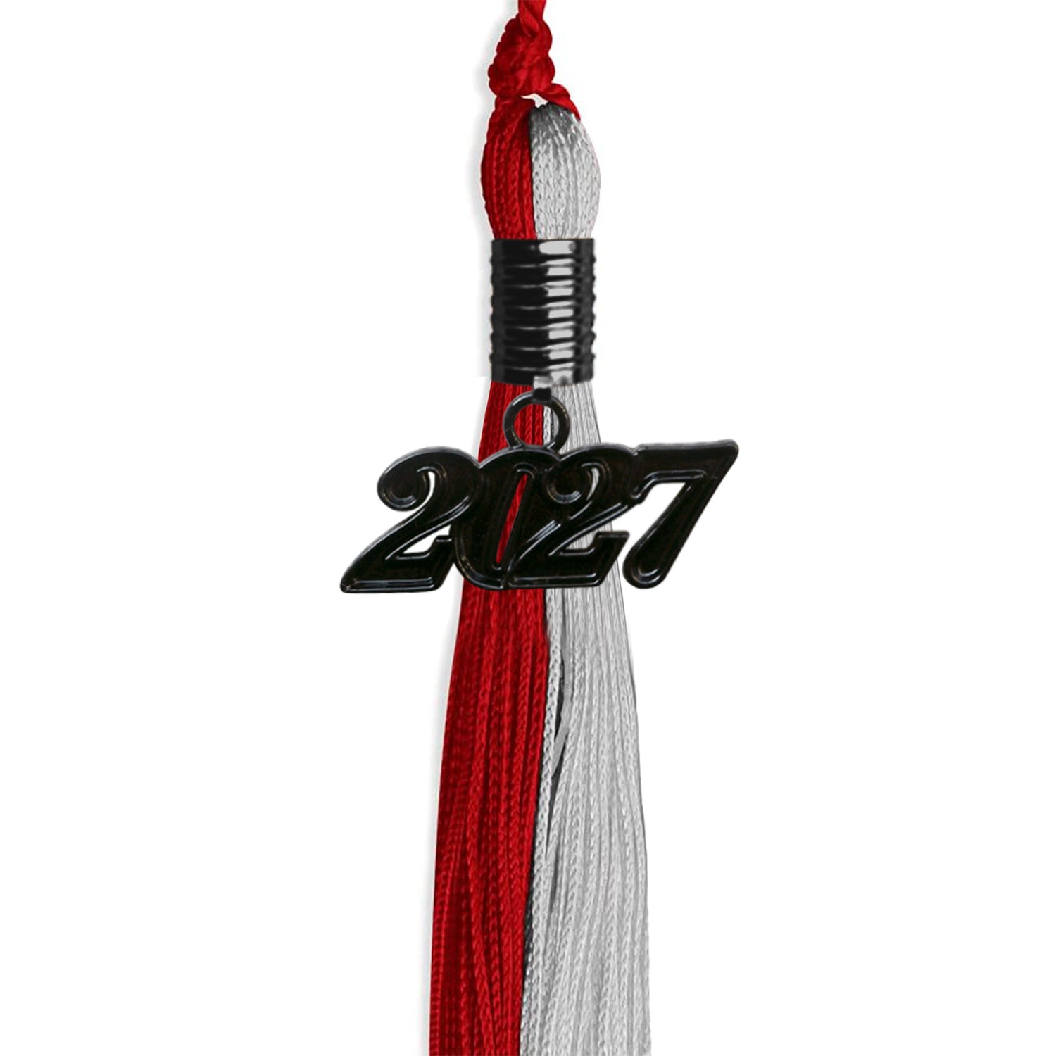 Red/Grey Graduation Tassel with Black Date Drop - Endea Graduation