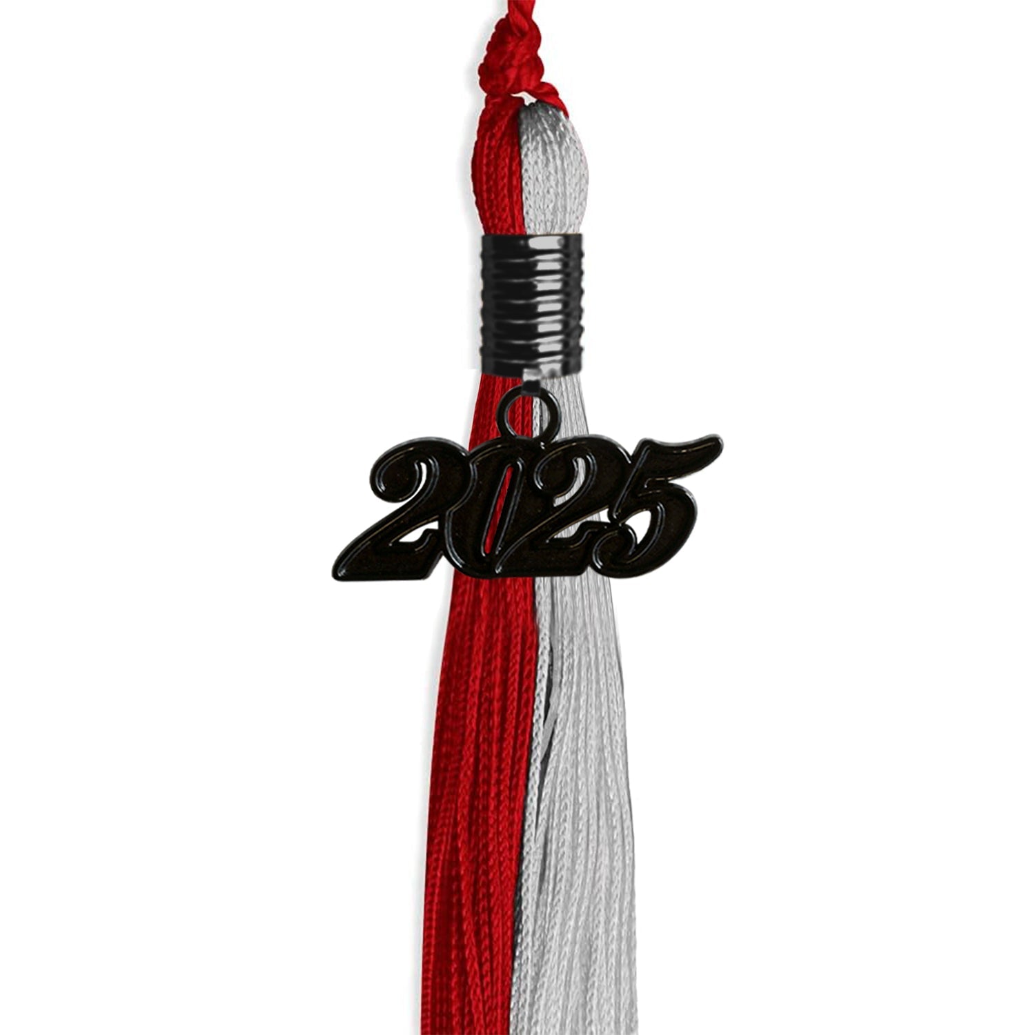 Red/Grey Graduation Tassel with Black Date Drop - Endea Graduation