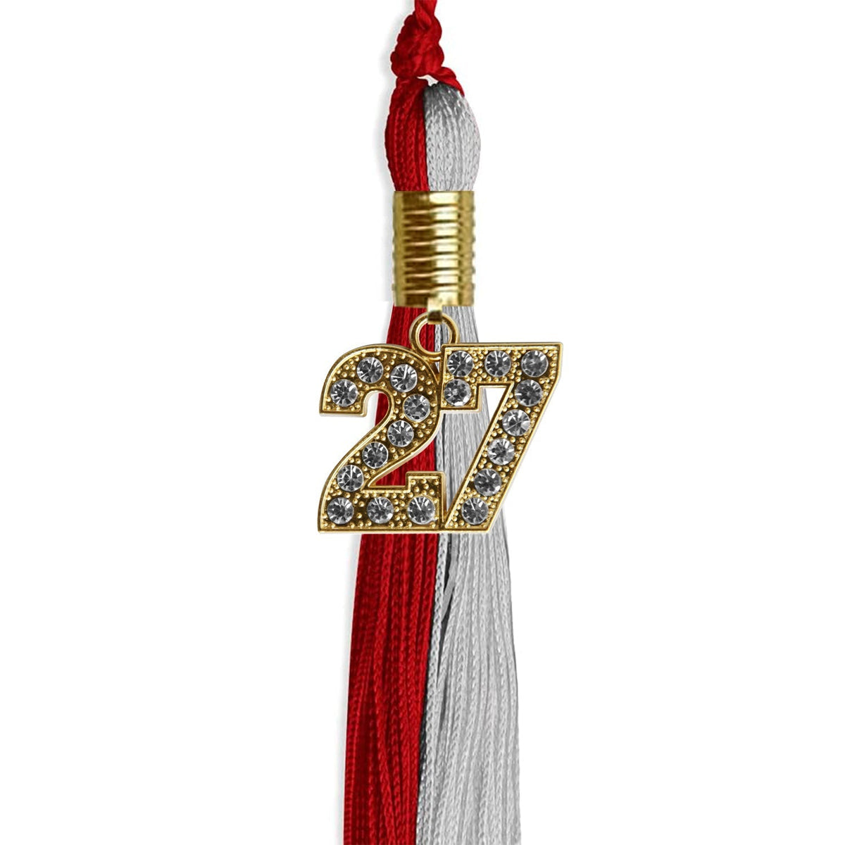 Red/Grey Graduation Tassel with Gold Bling Charm - Endea Graduation
