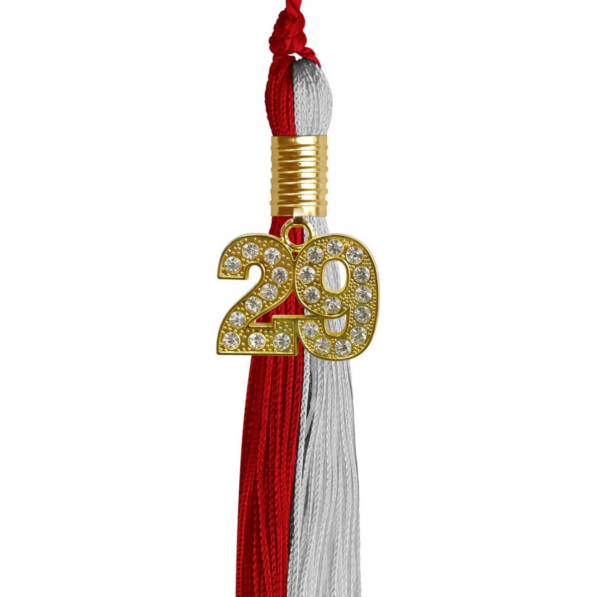 Red/Grey Graduation Tassel with Gold Bling Charm - Endea Graduation