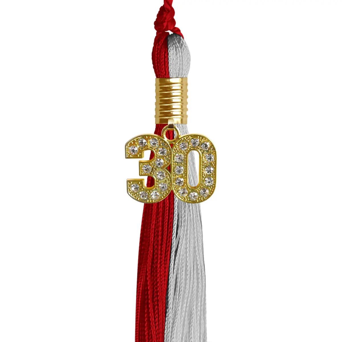 Red/Grey Graduation Tassel with Gold Bling Charm - Endea Graduation