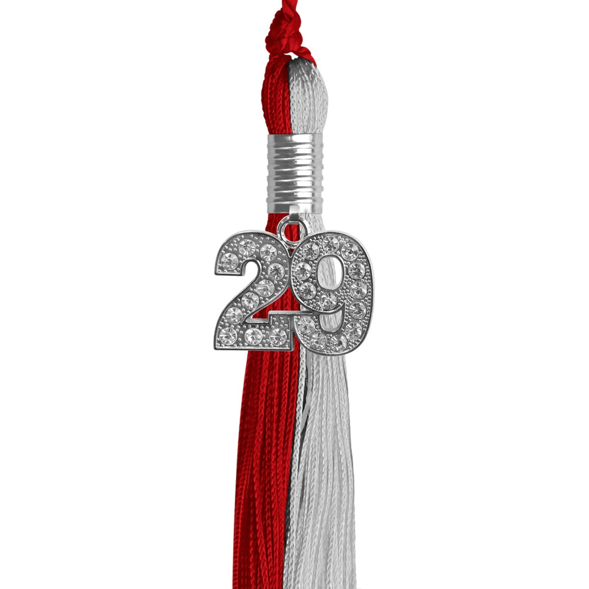 Red/Grey Graduation Tassel with Silver Bling Charm - Endea Graduation