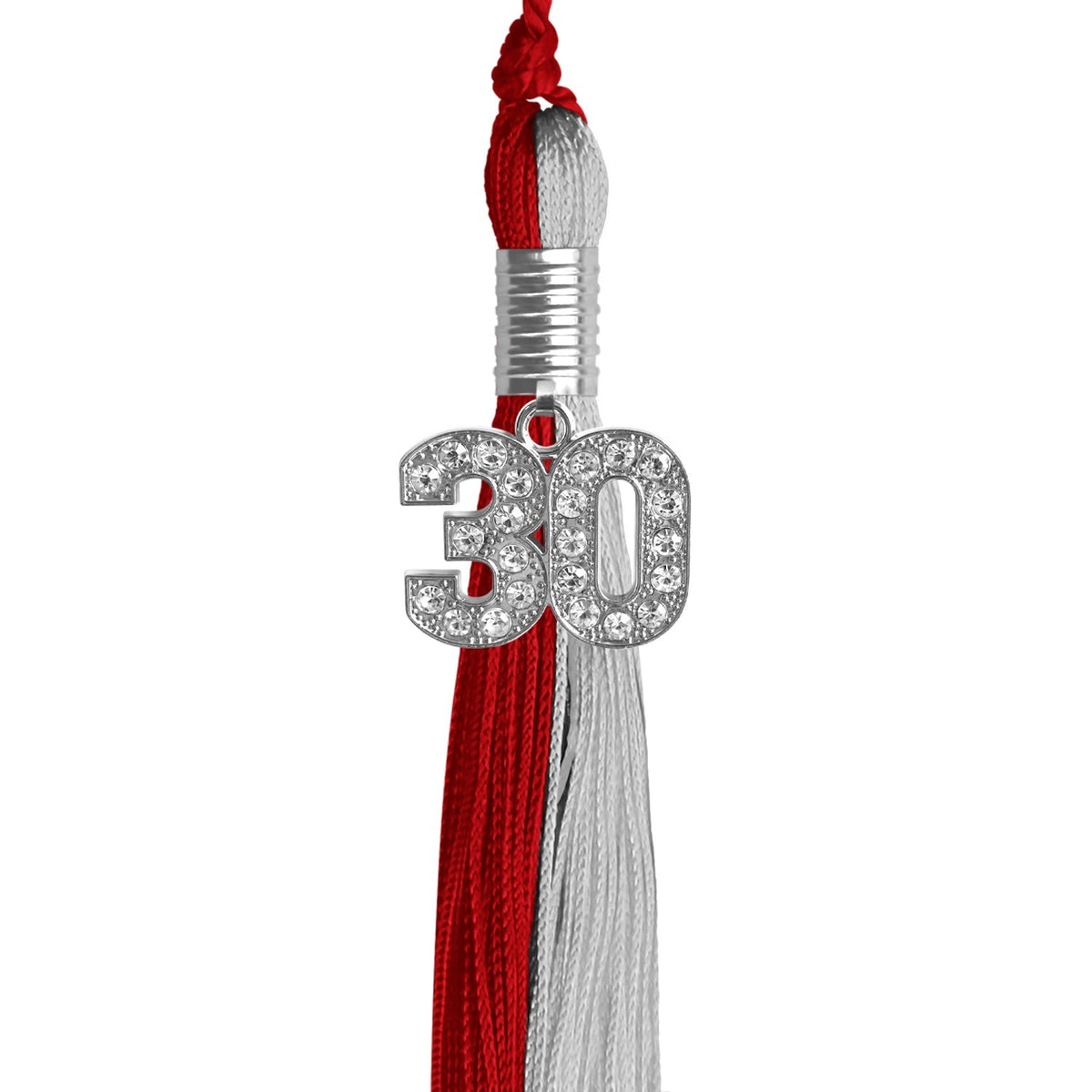 Red/Grey Graduation Tassel with Silver Bling Charm - Endea Graduation