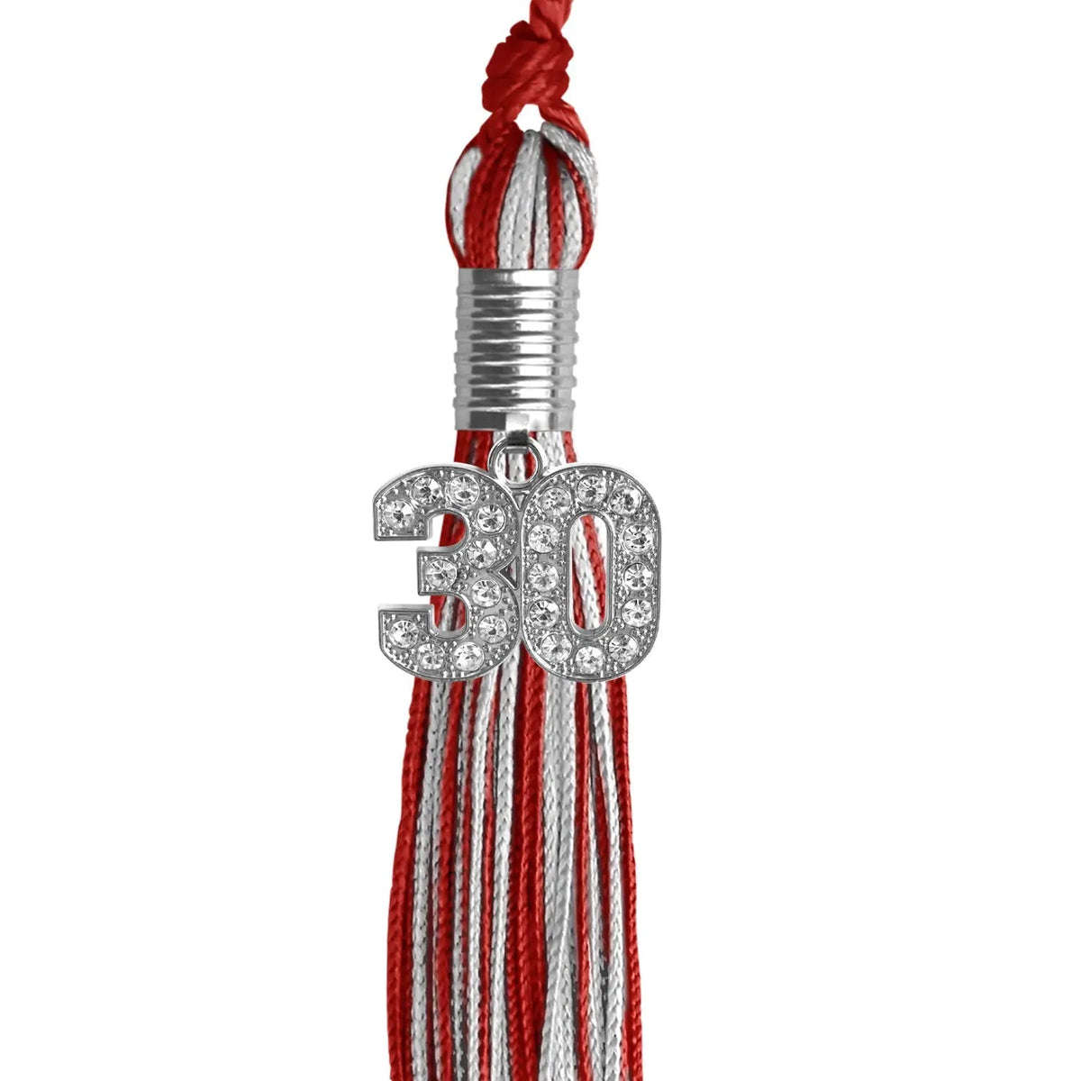 Red/Silver Mixed Color Graduation Tassel with Silver Bling Charm - Endea Graduation