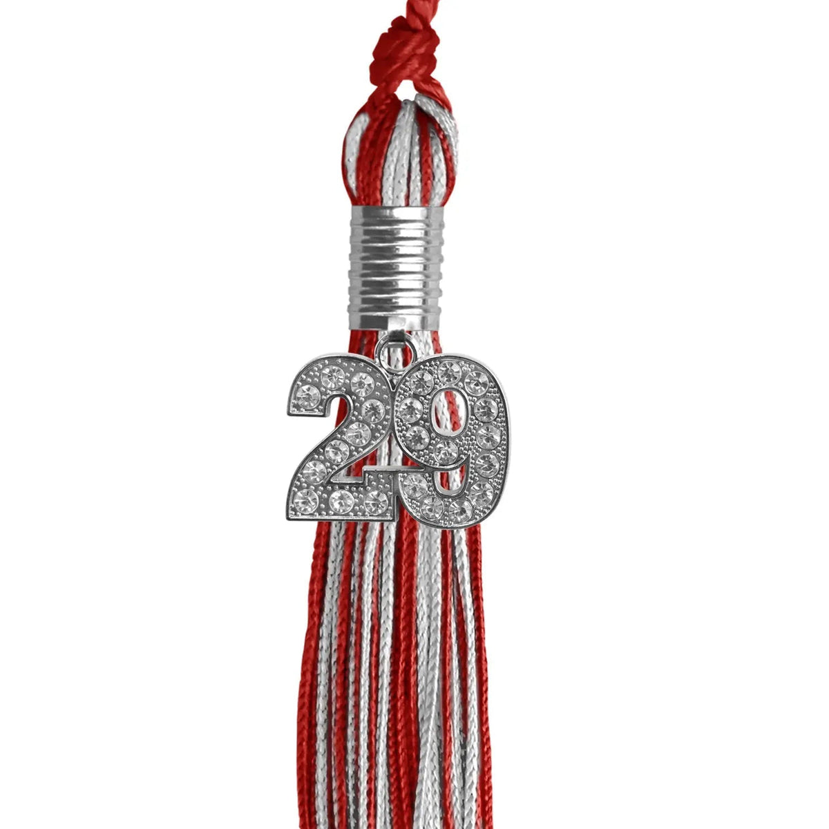 Red/Silver Mixed Color Graduation Tassel with Silver Bling Charm - Endea Graduation