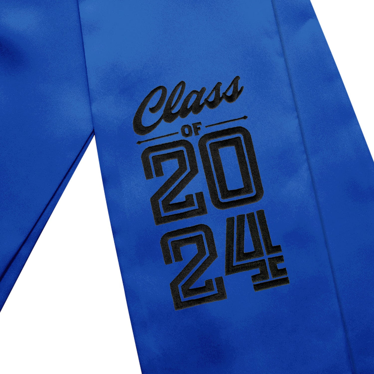 Royal Blue Class of 2024 Graduation Stole/Sash with Classic Tips - Endea Graduation