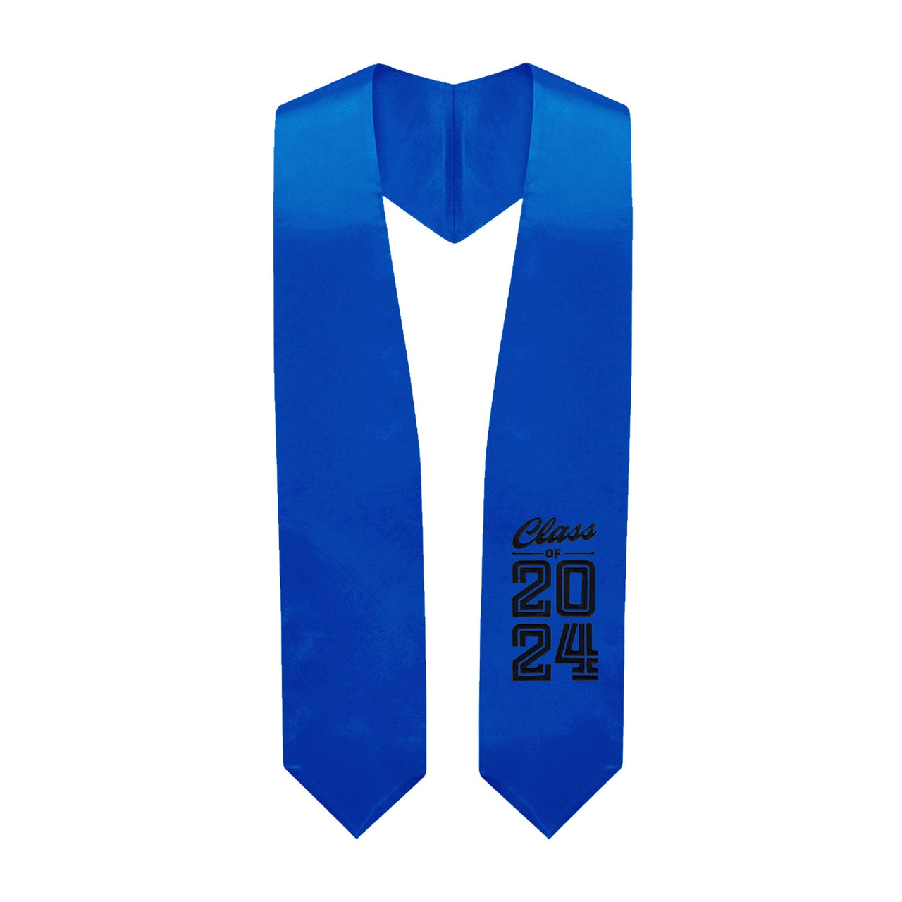 Royal Blue Class of 2024 Graduation Stole/Sash with Classic Tips - Endea Graduation