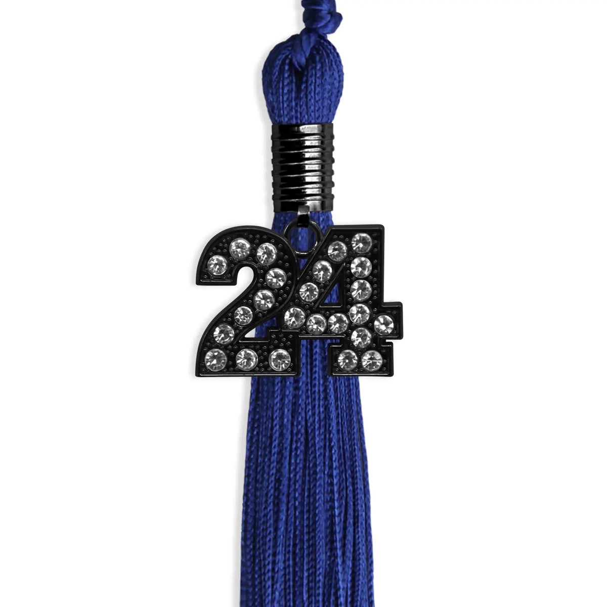 Royal Blue Graduation Tassel with Black Bling Charm by Endea Graduation