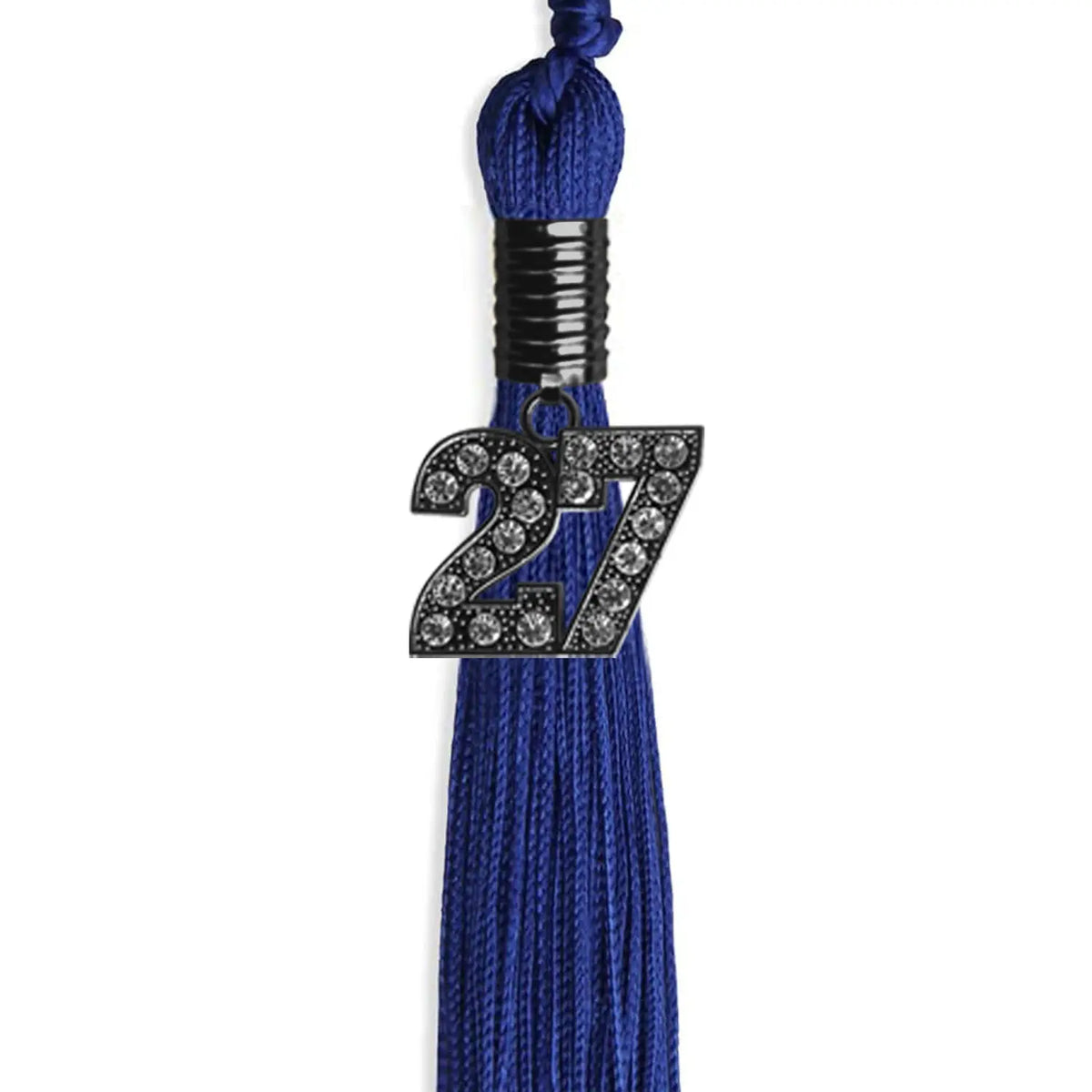Royal Blue Graduation Tassel with Black Bling Charm by Endea Graduation