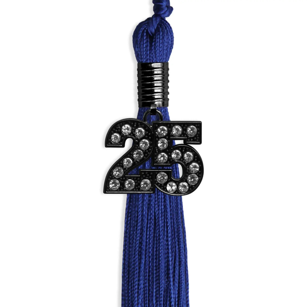 Royal Blue Graduation Tassel with Black Bling Charm by Endea Graduation