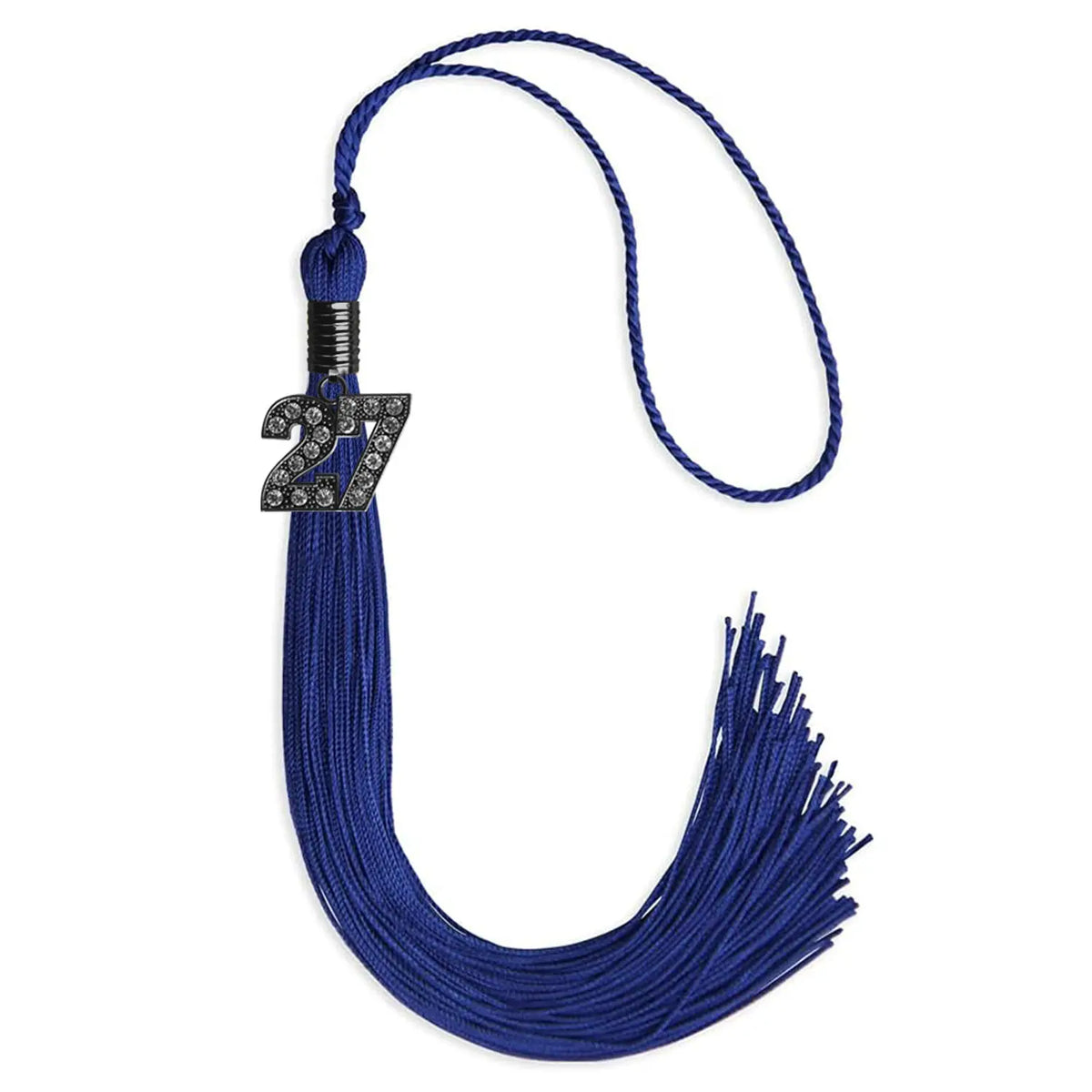 Royal Blue Graduation Tassel with Black Bling Charm by Endea Graduation