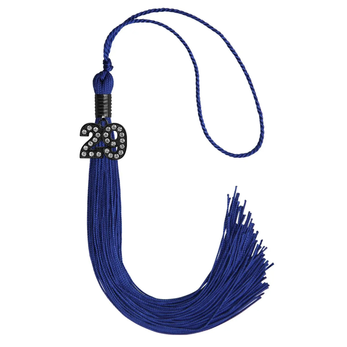 Royal Blue Graduation Tassel with Black Bling Charm by Endea Graduation