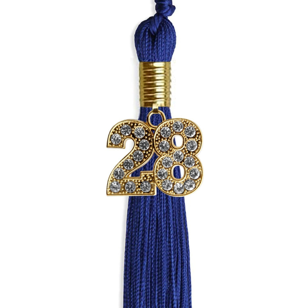 Royal Blue Graduation Tassel with Gold Bling Charm - Endea Graduation