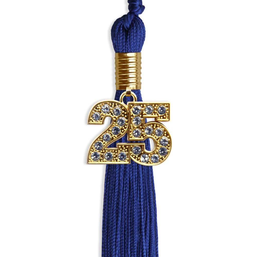 Royal Blue Graduation Tassel with Gold Bling Charm - Endea Graduation