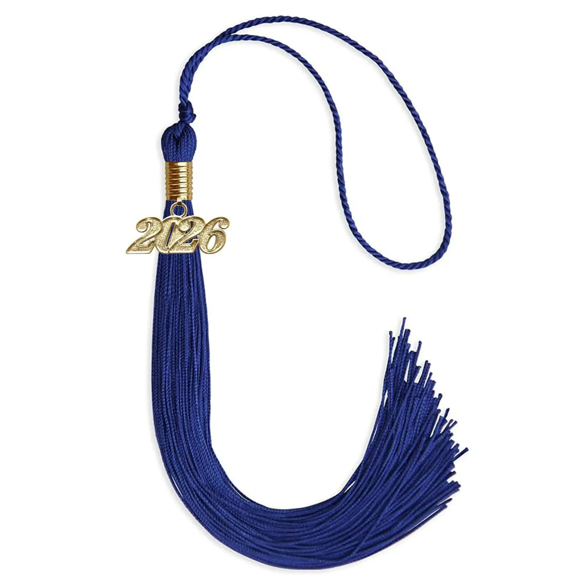 Royal Blue Graduation Tassel with Gold Date Drop by Endea Graduation
