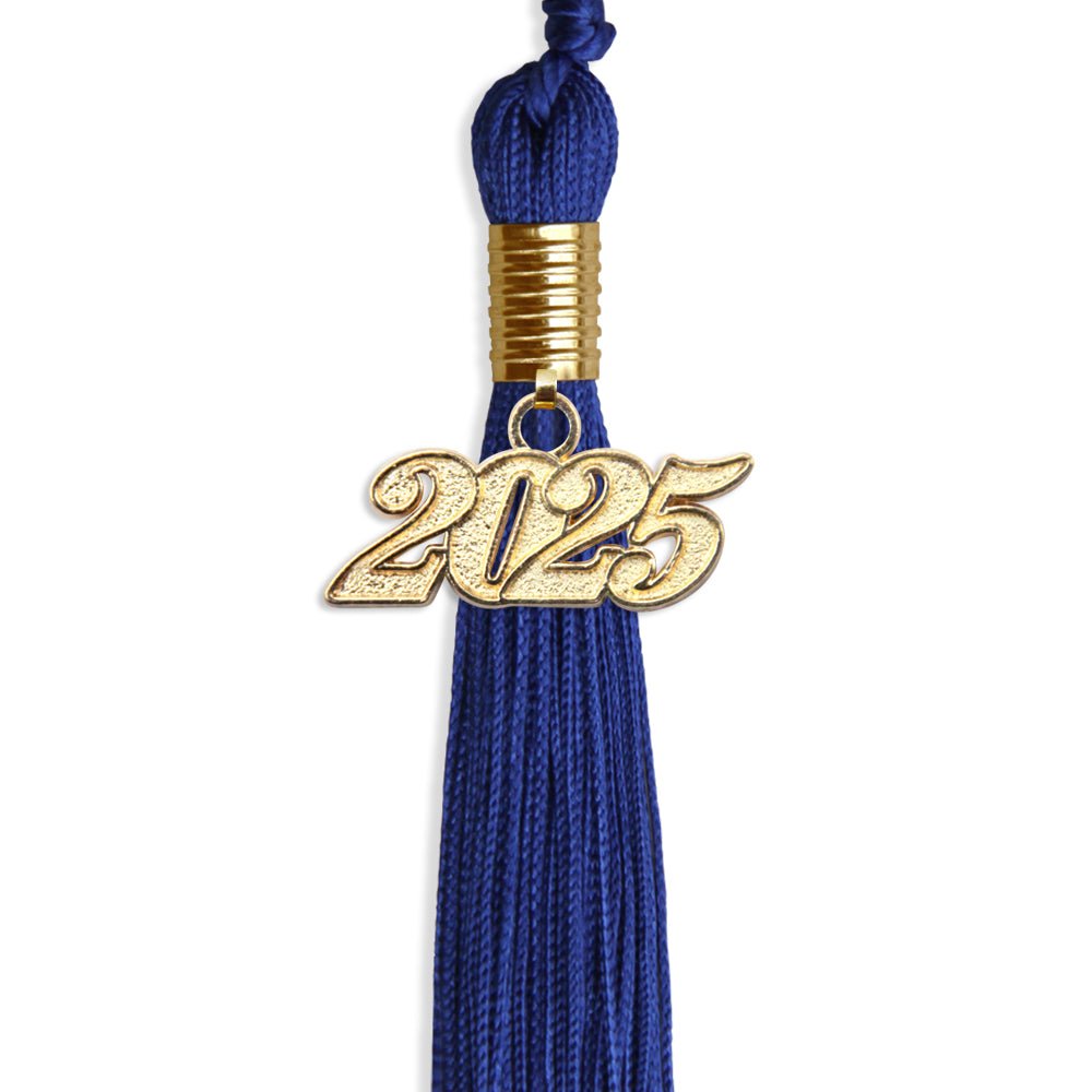 Royal Blue Graduation Tassel with Gold Date Drop - Endea Graduation