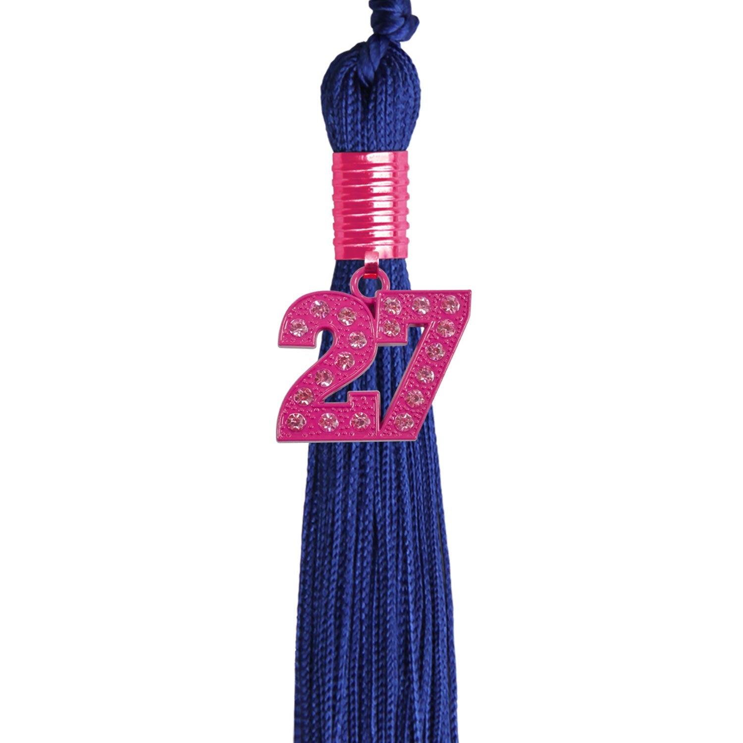 Royal Blue Graduation Tassel with Pink Bling Charm - Endea Graduation