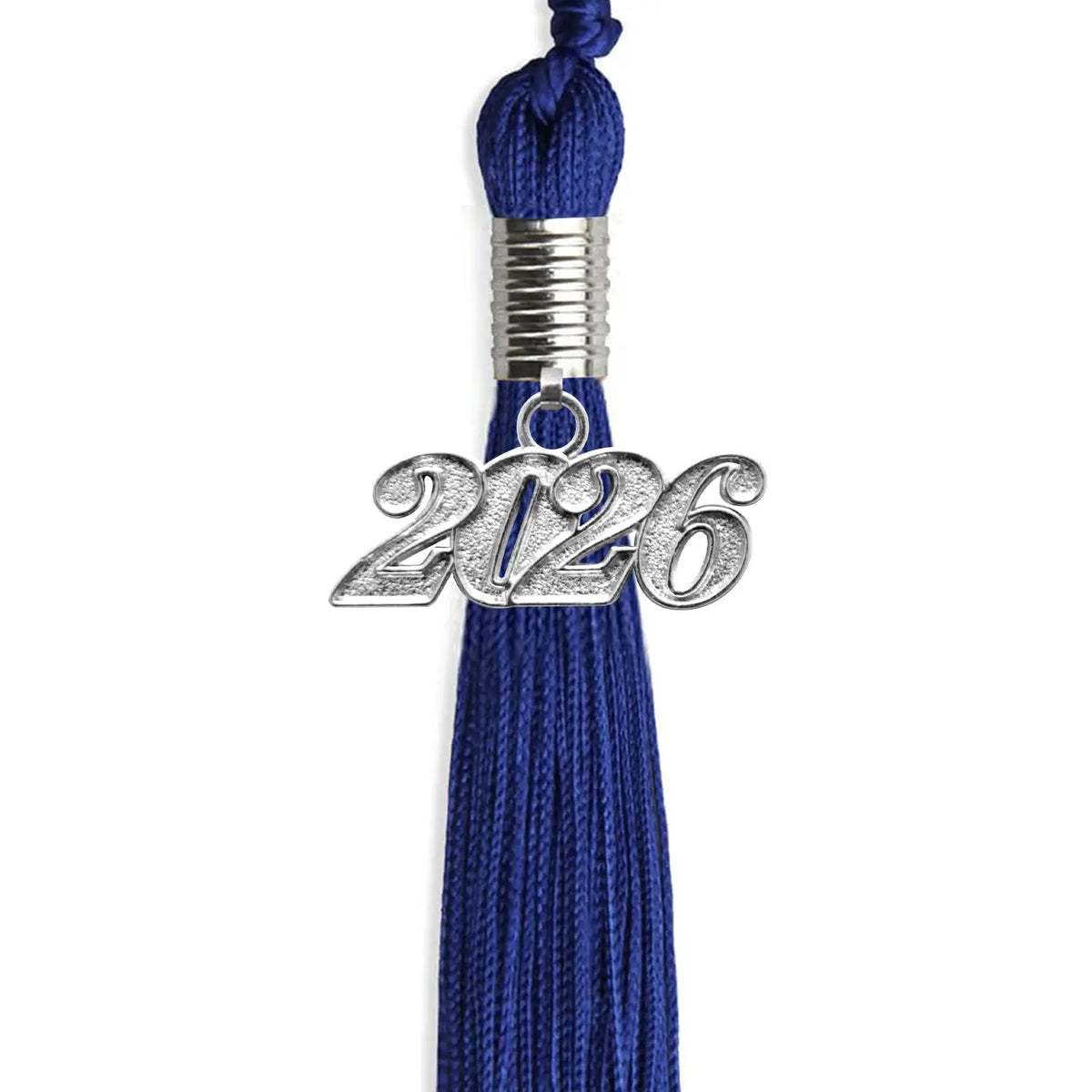 Royal Blue Graduation Tassel with Silver Date Drop by Endea Graduation