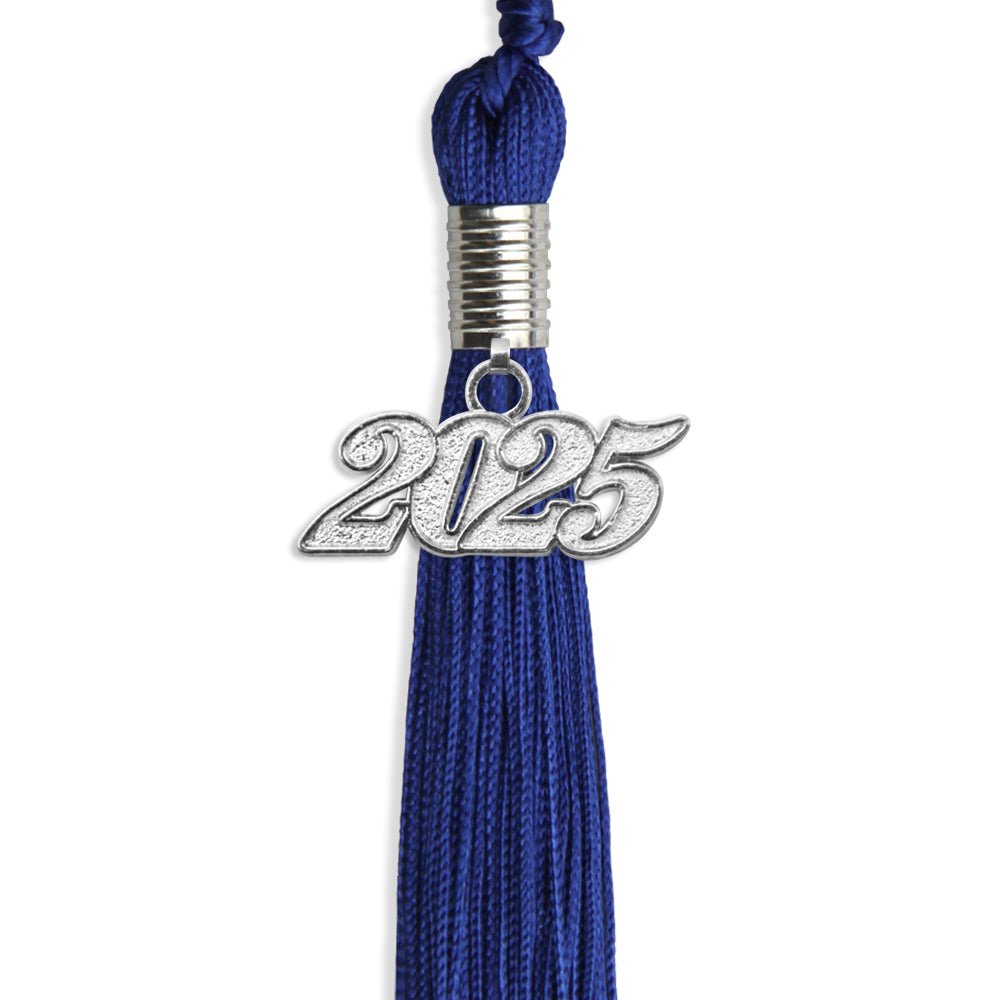 Royal Blue Graduation Tassel with Silver Date Drop - Endea Graduation