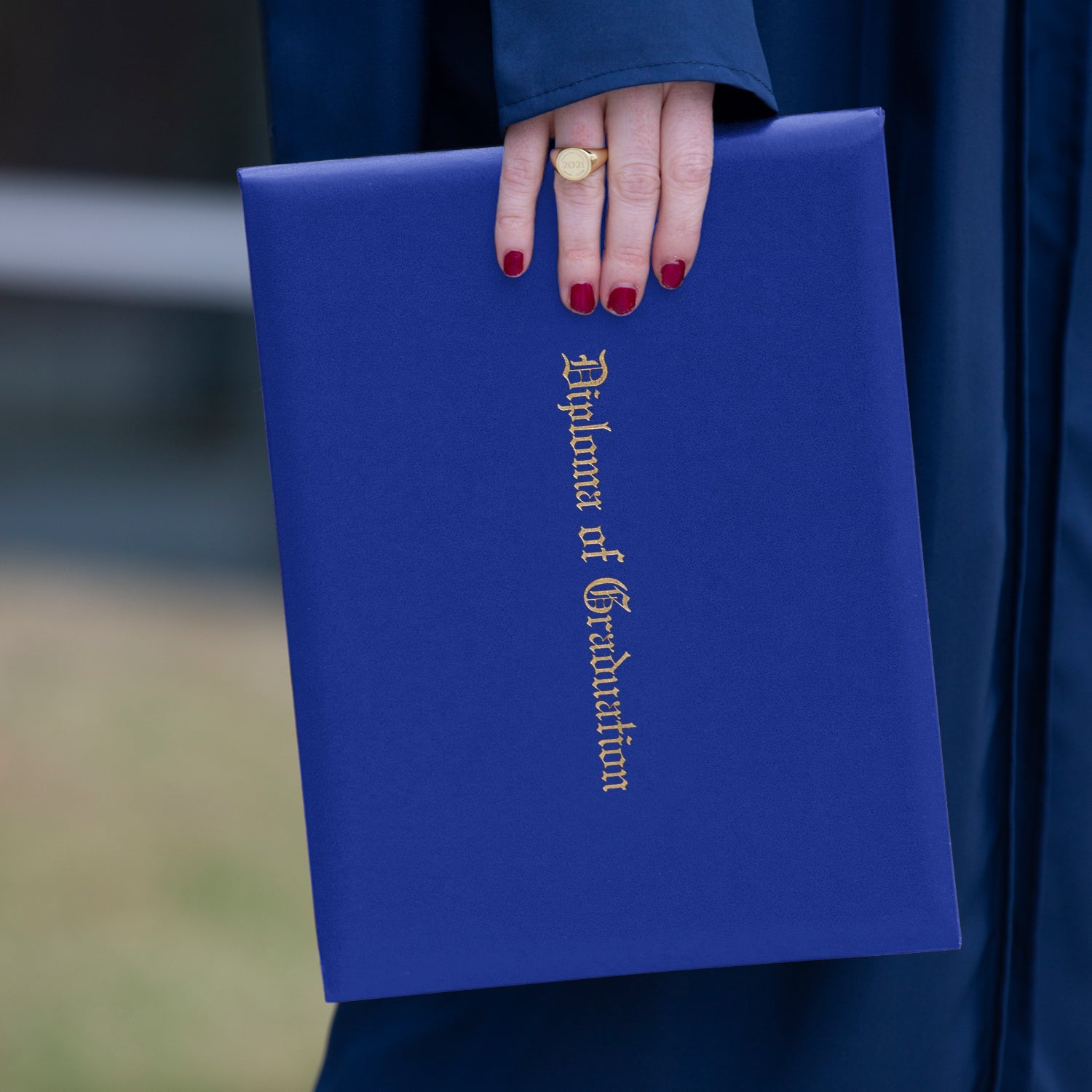 Royal Blue Impinted Diploma Cover for 8.5" x 11" diploma - Endea Graduation