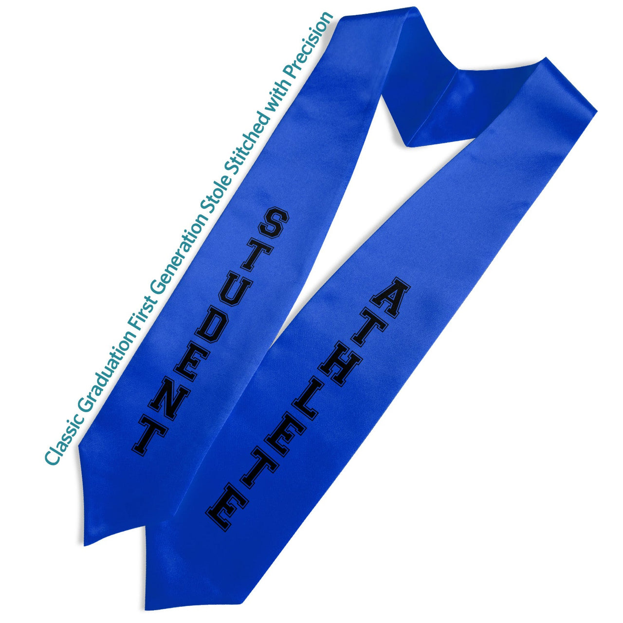 Royal Blue Student Athlete Graduate Stole/Sash with Classic Tips - Endea Graduation