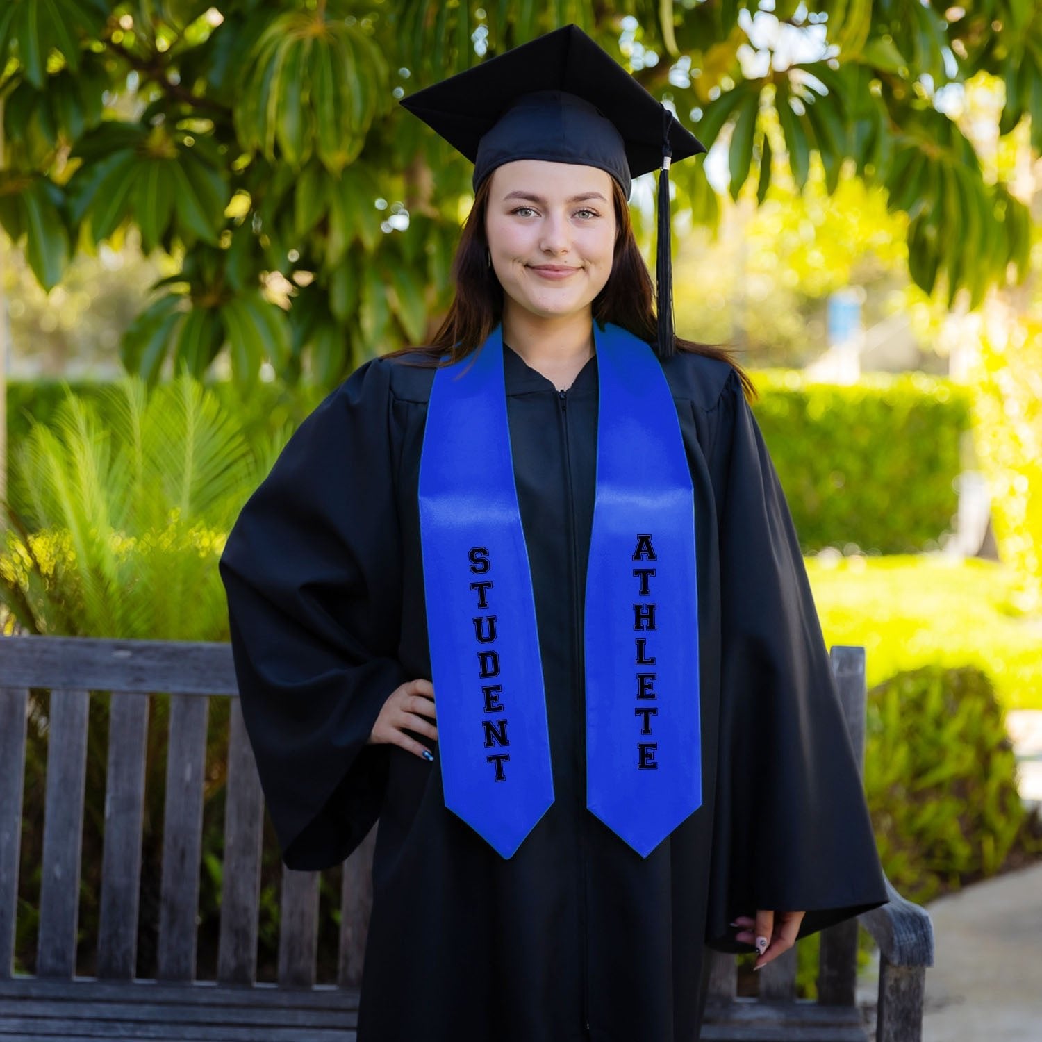 Royal Blue Student Athlete Graduate Stole/Sash with Classic Tips - Endea Graduation