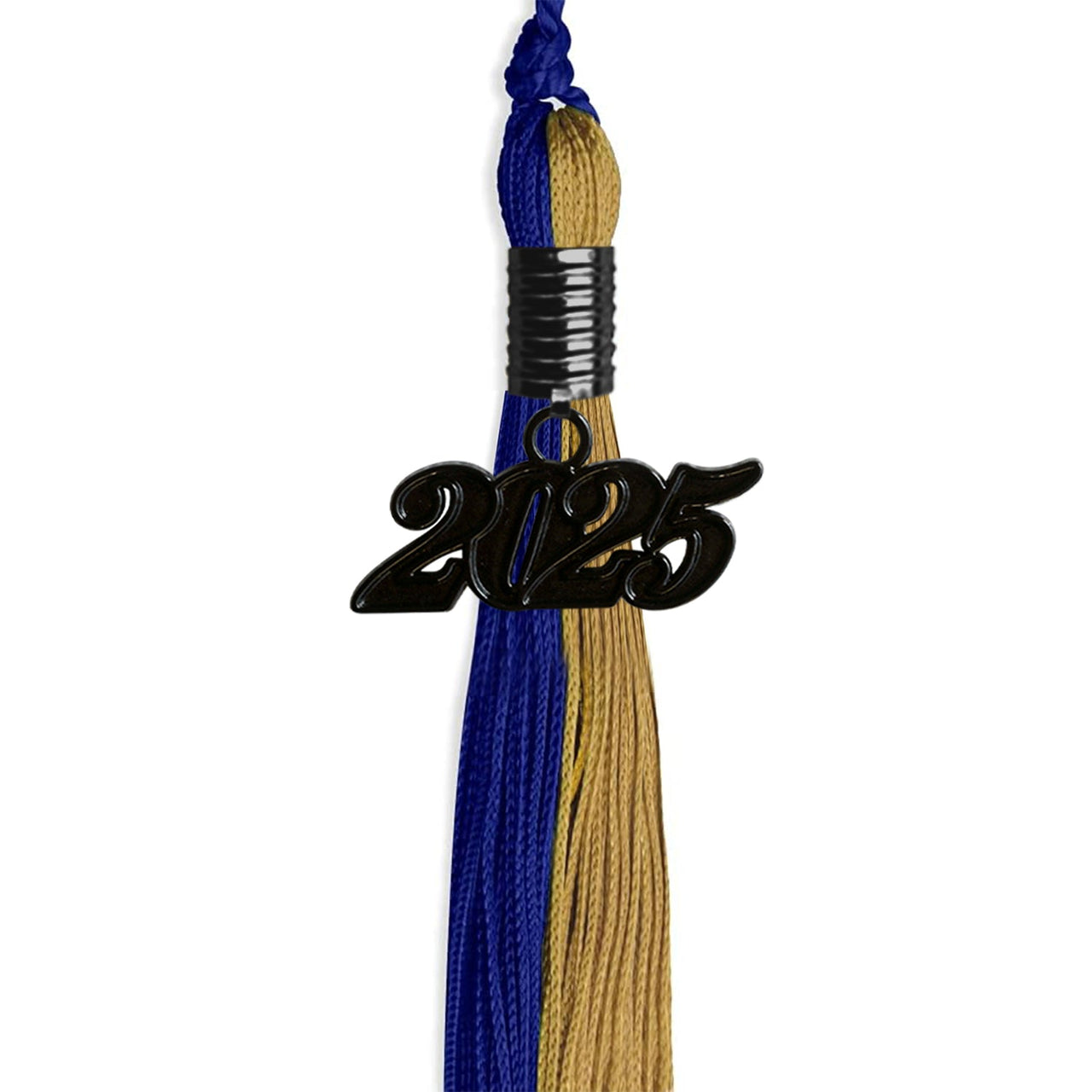 Royal Blue/Antique Gold Graduation Tassel with Black Date Drop - Endea Graduation