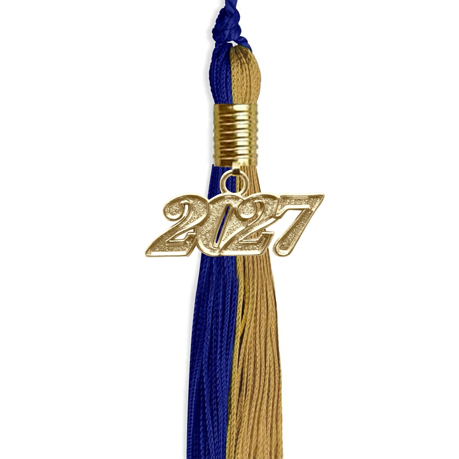 Royal Blue/Antique Gold Graduation Tassel with Gold Date Drop - Endea Graduation