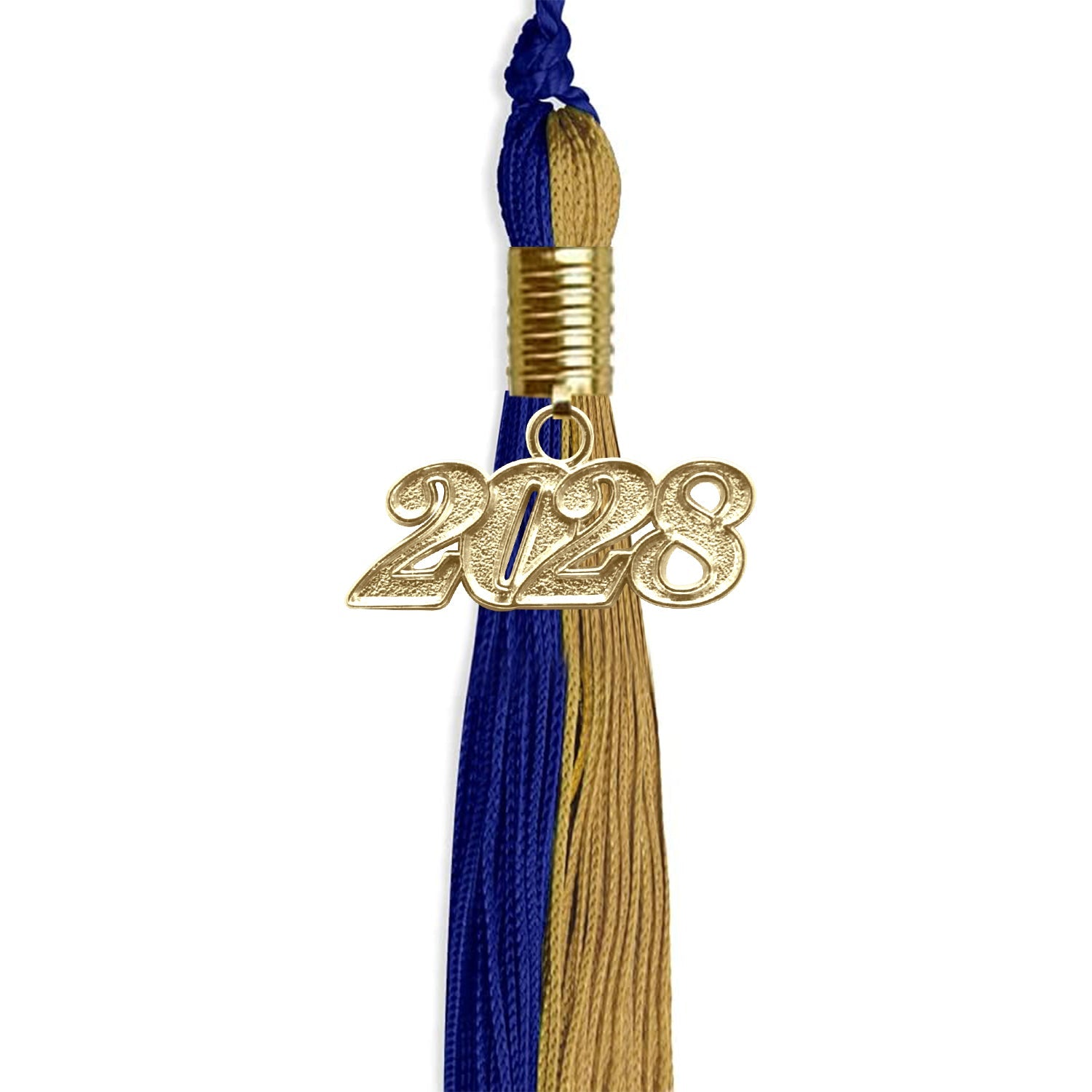 Royal Blue/Antique Gold Graduation Tassel with Gold Date Drop - Endea Graduation