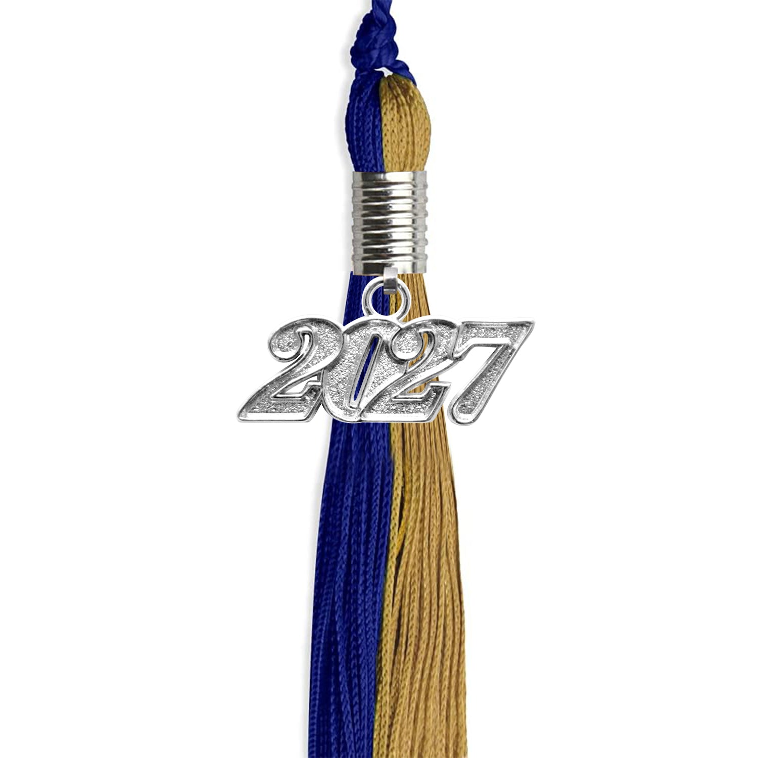 Royal Blue/Antique Gold Graduation Tassel with Silver Date Drop - Endea Graduation