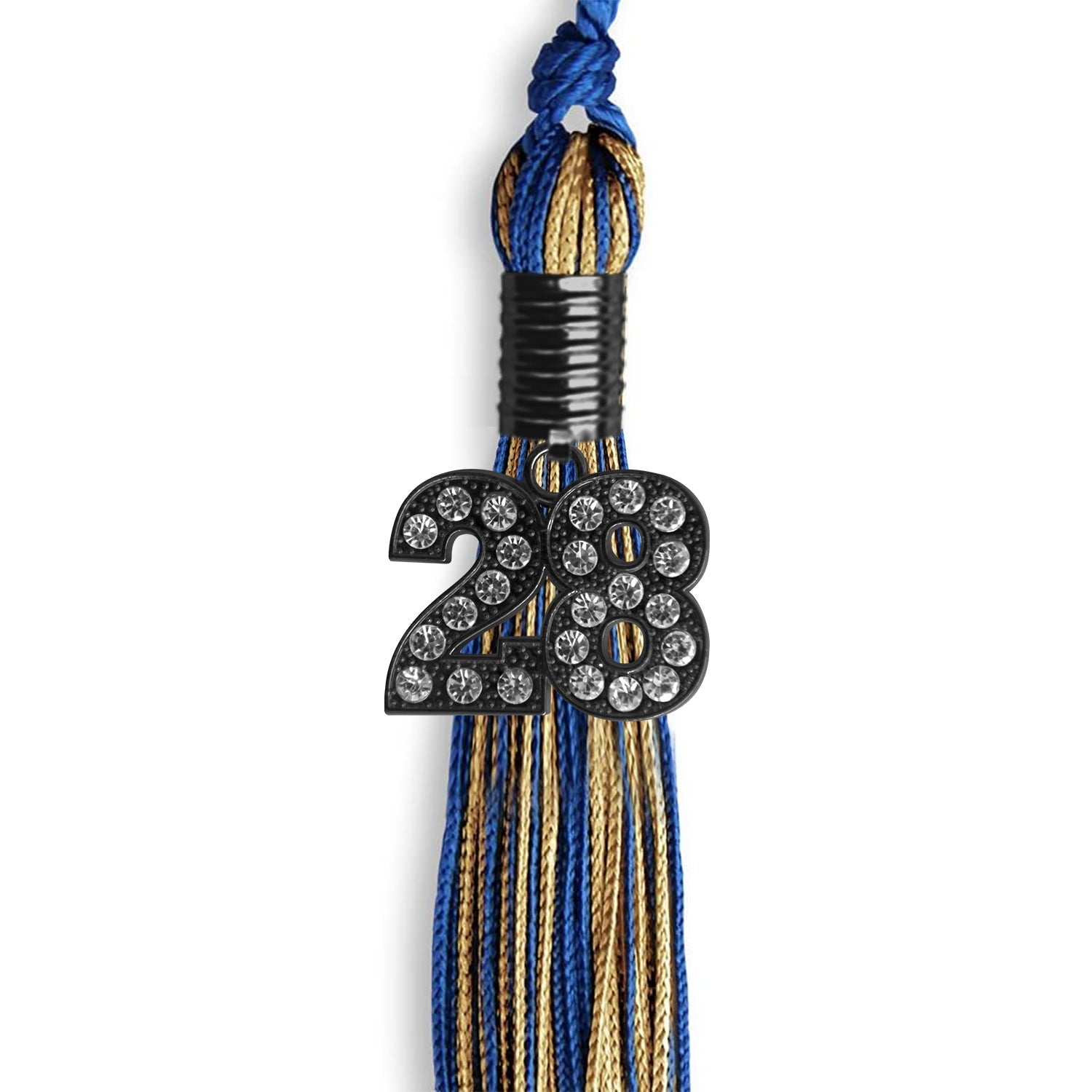 Royal Blue/Antique Gold Mixed Color Graduation Tassel with Black Date Drop - Endea Graduation