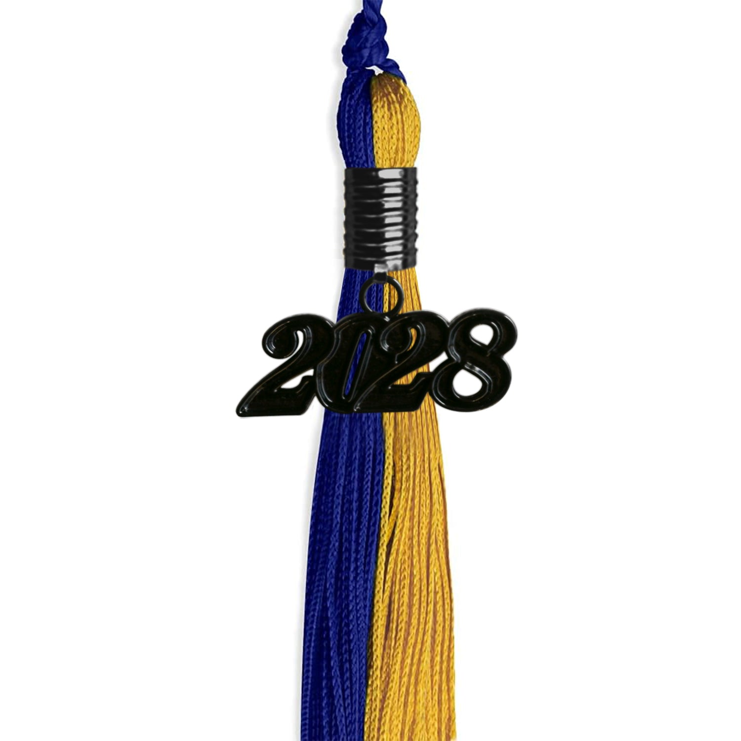 Royal Blue/Bright Gold Graduation Tassel with Black Date Drop - Endea Graduation