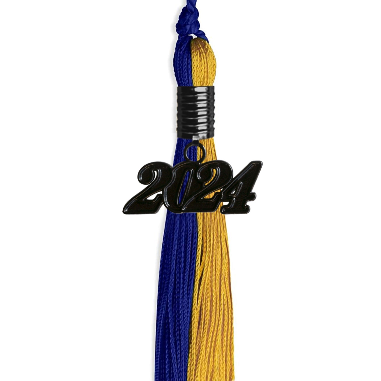 Royal Blue/Bright Gold Graduation Tassel with Black Date Drop - Endea Graduation