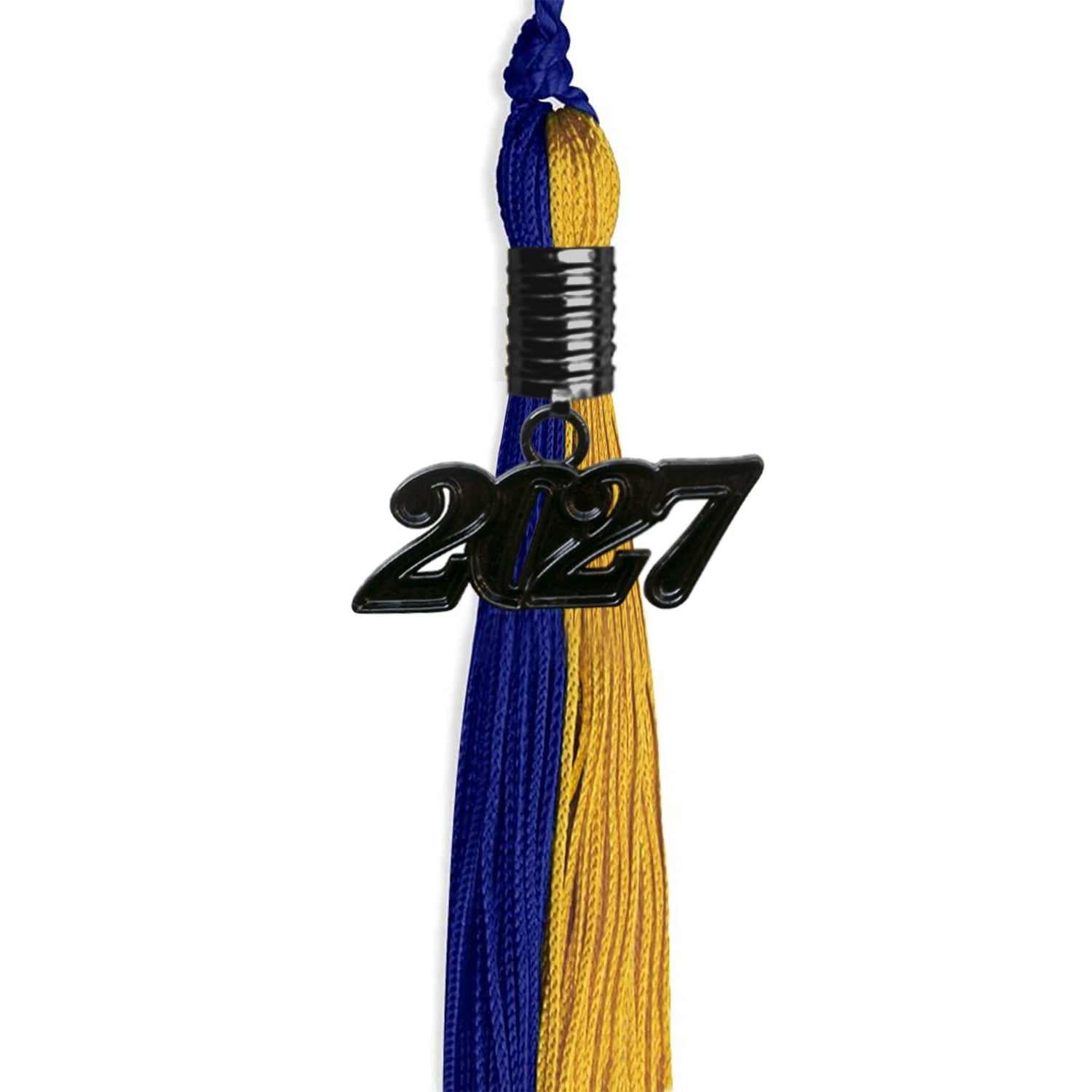 Royal Blue/Bright Gold Graduation Tassel with Black Date Drop - Endea Graduation