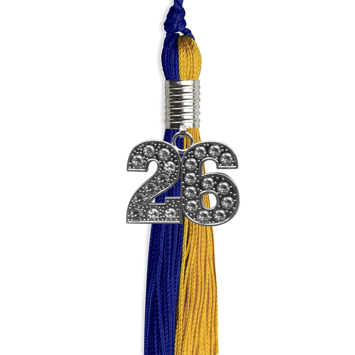 Royal Blue/Bright Gold Graduation Tassel with Silver Bling Charm - Endea Graduation