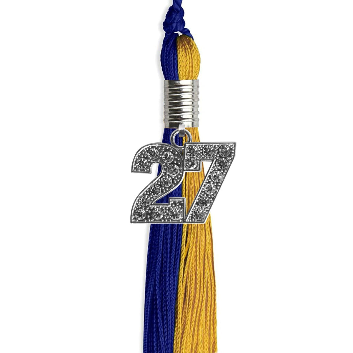 Royal Blue/Bright Gold Graduation Tassel with Silver Bling Charm - Endea Graduation